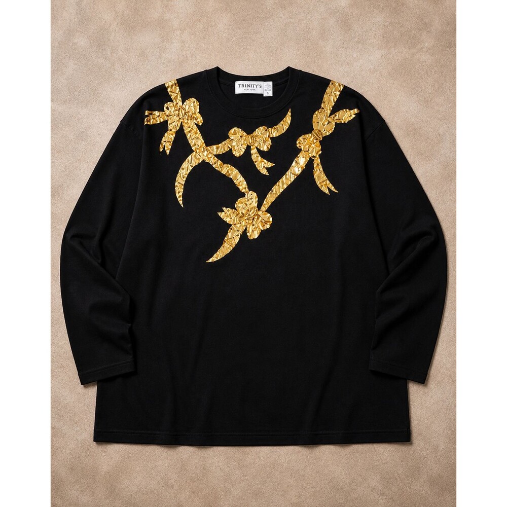 Vintage Black Gold Beaded Sequin Knit Sweater Womens Evening Retro Glam  Large